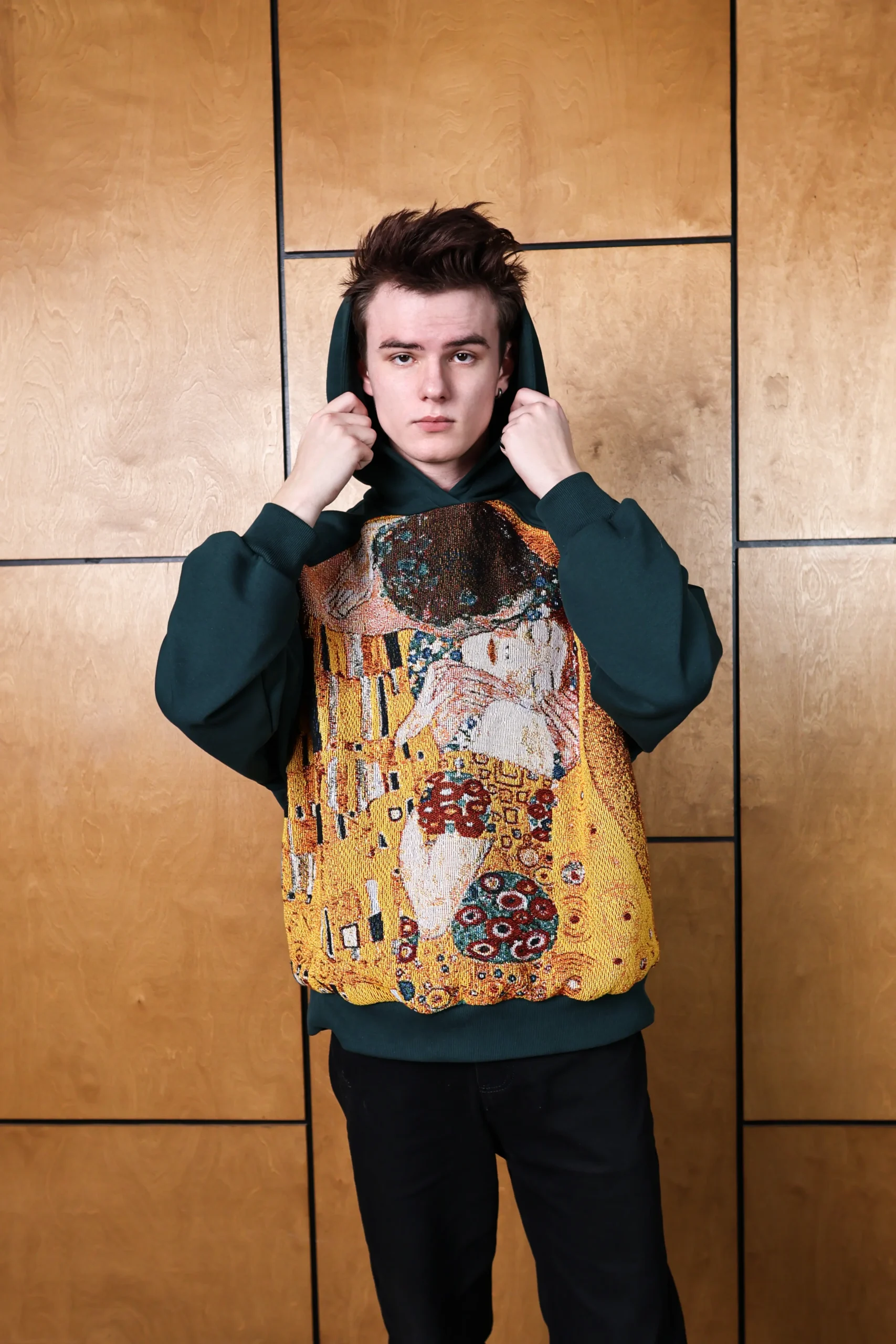 Худи "Kiss" темно-зеленый